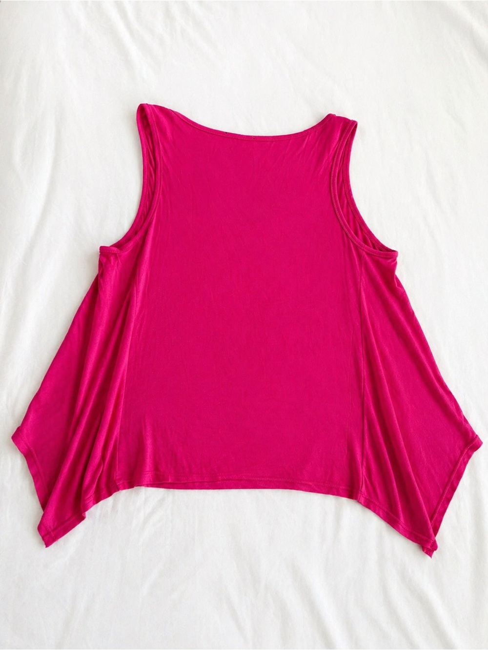 Hot Pink Flowy Tank Top Womens Plus Size Loose Sleeveless Stretch Lightweight